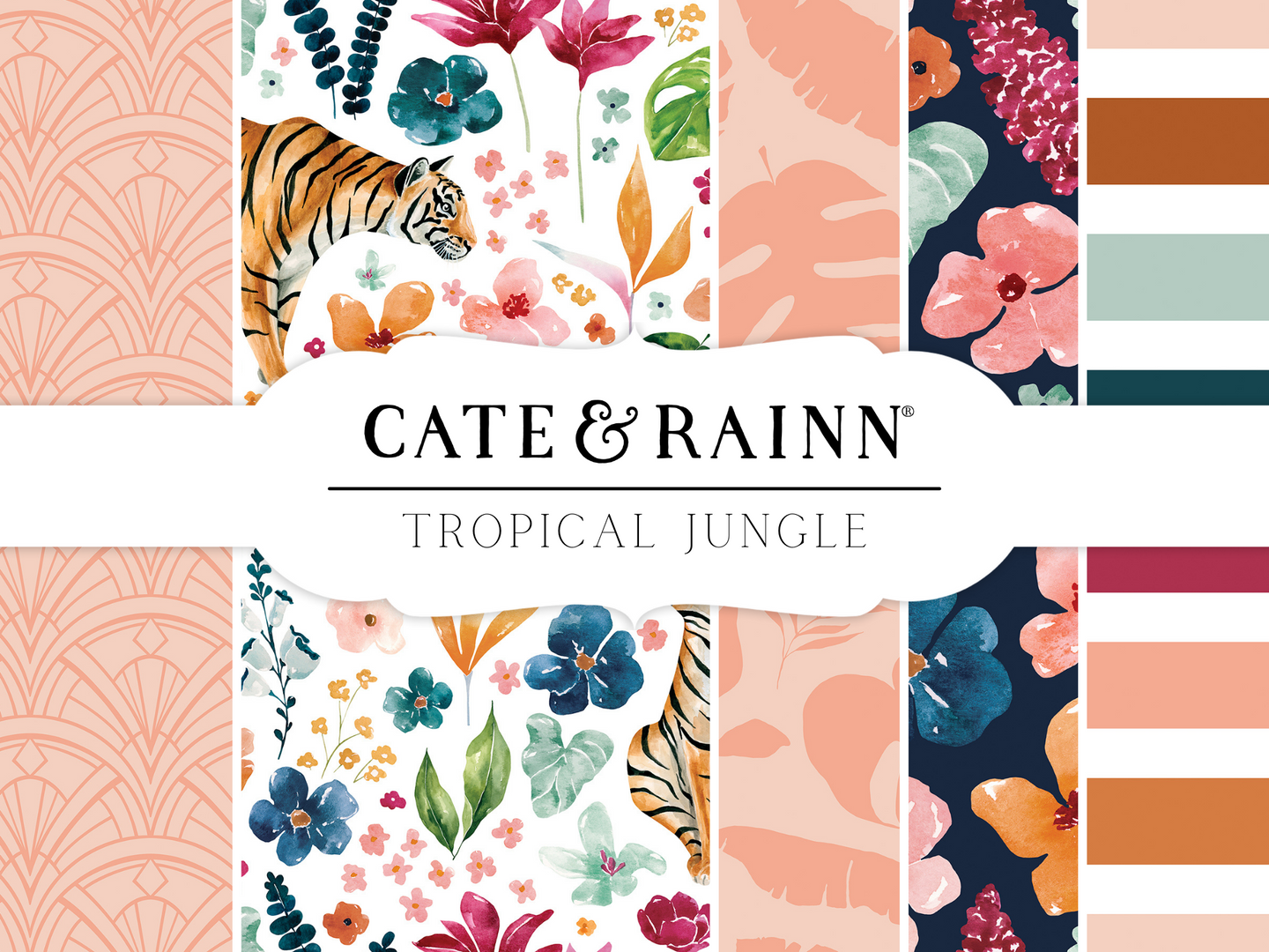 Jungle Collection by Cate & Rainn - Elephants, Tigers, Macaw, Jaguars, Chameleon