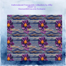 Load image into Gallery viewer, Embroidered Tranquility Collection by Abby - 14 fun prints - Rainier Fabrics Exclusive - Please order by 1/2 Yard - All prints are continuous