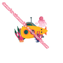 Load image into Gallery viewer, We All Live in a Yellow Submarine - from Samantha Marie - color options, stripes and solids- 2-5 day turnaround - Order by 1/2 yard; Description of bases below