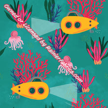 Load image into Gallery viewer, We All Live in a Yellow Submarine - from Samantha Marie - color options, stripes and solids- 2-5 day turnaround - Order by 1/2 yard; Description of bases below