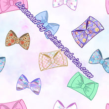 Load image into Gallery viewer, Bows with Panel - 2-5 day turnaround - Order by 1/2 yard; Description of bases below