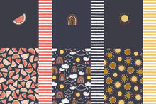 Load image into Gallery viewer, Chalk Rainbows, Suns & Watermelons from Popologie - 2-5 day turnaround - Order by 1/2 yard; Description of bases below