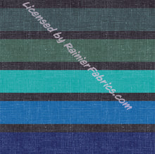 Load image into Gallery viewer, Peacock on Linen Stripes and Solids from Rosemary Stevenson - 2-5 day turnaround - Order by 1/2 yard; Description of bases below