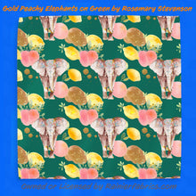 Load image into Gallery viewer, Rose Gold Elephant Peach by Rosemary Stevenson - 2-5 day turnaround - Order by 1/2 yard; Description of bases below