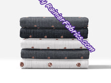 Load image into Gallery viewer, Hearts and Dots on Slub Look from Rosemary Stevenson - 2-5 day turnaround - Order by 1/2 yard; Description of bases below