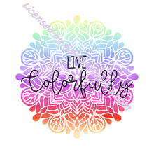 Load image into Gallery viewer, Rainbow Watercolor Mandalas with Panel- 2-5 day turnaround - Order by 1/2 yard; Description of bases below