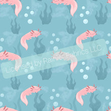 Load image into Gallery viewer, Axolotls by Nina - Order by half yard -instructions below on base fabrics