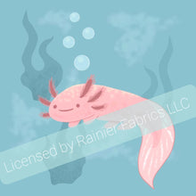 Load image into Gallery viewer, Axolotls by Nina - Order by half yard -instructions below on base fabrics