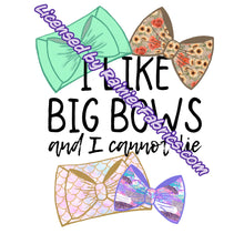 Load image into Gallery viewer, Bows with Panel - 2-5 day turnaround - Order by 1/2 yard; Description of bases below