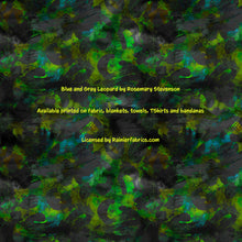 Load image into Gallery viewer, Green and Blue Leopard from Rosemary Stevenson - 2-5 day turnaround - Order by 1/2 yard; Description of bases below