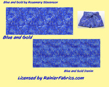 Load image into Gallery viewer, Blue and Gold from Rosemary Stevenson - 2-5 day turnaround - Order by 1/2 yard; Description of bases below