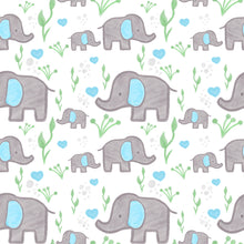 Load image into Gallery viewer, Pink and Blue Elephants by Nina - Fabric by Yard