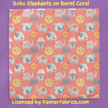 Load image into Gallery viewer, Boho Elephants with Background Options - 2-5 day turnaround - Order by 1/2 yard; Description of bases below