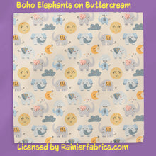 Load image into Gallery viewer, Boho Elephants with Background Options - 2-5 day turnaround - Order by 1/2 yard; Description of bases below