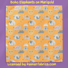 Load image into Gallery viewer, Boho Elephants with Background Options - 2-5 day turnaround - Order by 1/2 yard; Description of bases below