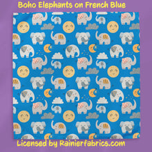 Load image into Gallery viewer, Boho Elephants with Background Options - 2-5 day turnaround - Order by 1/2 yard; Description of bases below