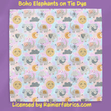 Load image into Gallery viewer, Boho Elephants with Background Options - 2-5 day turnaround - Order by 1/2 yard; Description of bases below