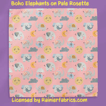 Load image into Gallery viewer, Boho Elephants with Background Options - 2-5 day turnaround - Order by 1/2 yard; Description of bases below