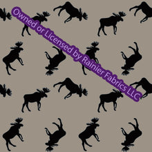 Load image into Gallery viewer, Copy of Copy of Aurora Moose Collection in Brown with options and panel - by Nina with options - Order by half yard - See below for instructions on ordering and base fabrics
