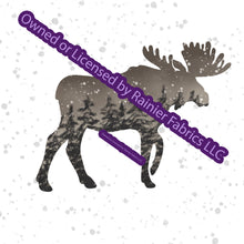 Load image into Gallery viewer, Copy of Copy of Aurora Moose Collection in Brown with options and panel - by Nina with options - Order by half yard - See below for instructions on ordering and base fabrics