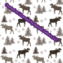 Load image into Gallery viewer, Copy of Copy of Aurora Moose Collection in Brown with options and panel - by Nina with options - Order by half yard - See below for instructions on ordering and base fabrics