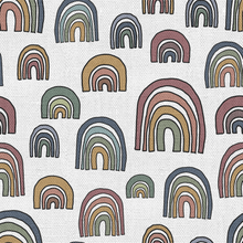 Load image into Gallery viewer, Burlap Rainbows by Popologie - Order by Half Yard - See below for instructions on ordering and base fabrics