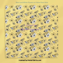 Load image into Gallery viewer, Black and White Flowers with Options by Nina - 2-5 business days to ship - Order by 1/2 yard
