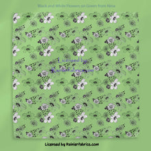 Load image into Gallery viewer, Black and White Flowers with Options by Nina - 2-5 business days to ship - Order by 1/2 yard