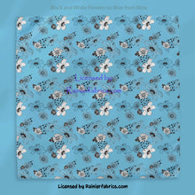 Load image into Gallery viewer, Black and White Flowers with Options by Nina - 2-5 business days to ship - Order by 1/2 yard