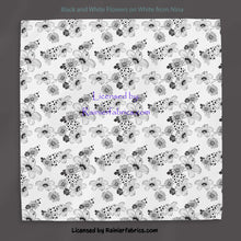 Load image into Gallery viewer, Black and White Flowers with Options by Nina - 2-5 business days to ship - Order by 1/2 yard