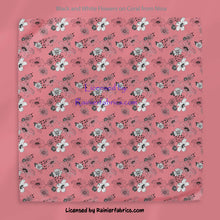 Load image into Gallery viewer, Black and White Flowers with Options by Nina - 2-5 business days to ship - Order by 1/2 yard