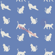 Load image into Gallery viewer, Lounging Cats in lots of colors - by Nina - Order by half yard - See below for instructions on ordering and base fabrics