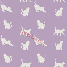 Load image into Gallery viewer, Lounging Cats in lots of colors - by Nina - Order by half yard - See below for instructions on ordering and base fabrics