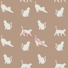 Load image into Gallery viewer, Lounging Cats in lots of colors - by Nina - Order by half yard - See below for instructions on ordering and base fabrics