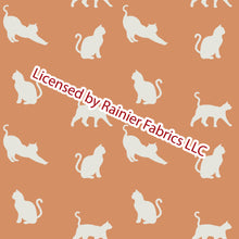 Load image into Gallery viewer, Lounging Cats in lots of colors - by Nina - Order by half yard - See below for instructions on ordering and base fabrics