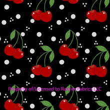 Load image into Gallery viewer, Cherries with solids from Nina with solids - Order by half yard - See below for instructions on ordering and base fabrics