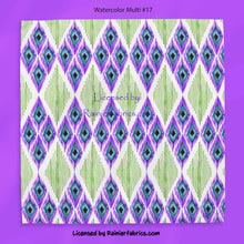 Load image into Gallery viewer, IKAT Watercolors with almost 30 variations and solids. 2-5 business days to ship - Please order by 1/2 yard; Description of bases below