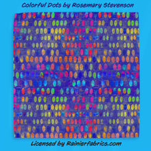 Load image into Gallery viewer, Colorful Dots and Floral Denim from Rosemary Stevenson - 2-5 day TAT - Order by 1/2 yard; Blankets and towels available too