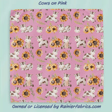 Load image into Gallery viewer, Cows and Flowers with Background Options - 2-5 day turnaround - Order by 1/2 yard; Description of bases below