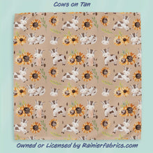 Load image into Gallery viewer, Cows and Flowers with Background Options - 2-5 day turnaround - Order by 1/2 yard; Description of bases below