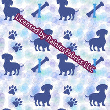 Load image into Gallery viewer, Dachshunds (dogs) in lots of colors - by Nina - Order by half yard - See below for instructions on ordering and base fabrics