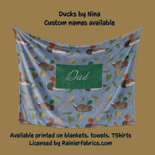 Load image into Gallery viewer, Mallard Ducks by Nina with color options - Blanket