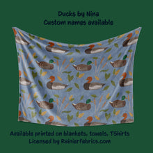 Load image into Gallery viewer, Mallard Ducks by Nina with color options - Blanket
