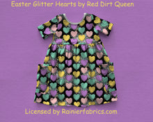 Load image into Gallery viewer, Easter Glitter Hearts by Red Dirt Queen - 2-5 day turnaround - Order by 1/2 yard; Description of bases below
