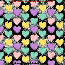 Load image into Gallery viewer, Easter Glitter Hearts by Red Dirt Queen - 2-5 day turnaround - Order by 1/2 yard; Description of bases below