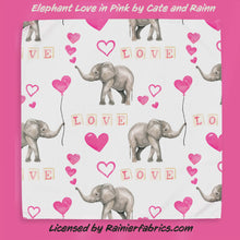 Load image into Gallery viewer, Elephant Love - part of Valentines Day Collection from Cate and Rainn - TAT 2-5 Days (Turn around time) - Order by 1/2 yard; Description of bases below