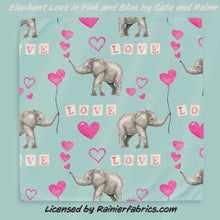 Load image into Gallery viewer, Elephant Love - part of Valentines Day Collection from Cate and Rainn - TAT 2-5 Days (Turn around time) - Order by 1/2 yard; Description of bases below