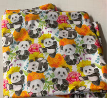 Load image into Gallery viewer, Pandas and Flowers - 2-5 day turnaround - Order by 1/2 yard; Description of bases below