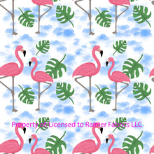 Load image into Gallery viewer, Flamingos with solids- by Nina - Order by half yard - See below for instructions on ordering and base fabrics