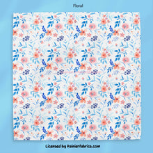Load image into Gallery viewer, Flowers with blue leaves- 2-5 business days to ship - Order by 1/2 yard